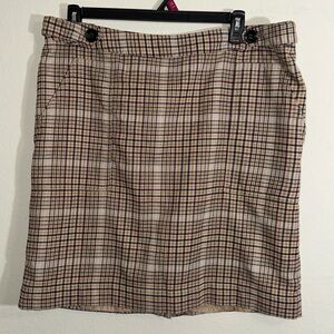 Plaid skirt brown